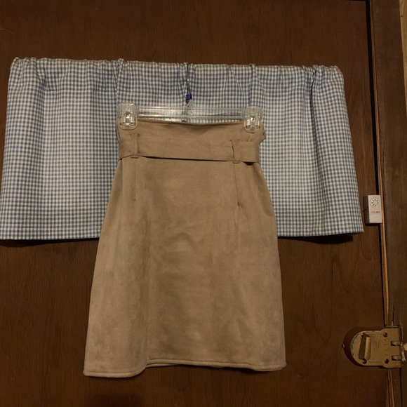 Cute Khaki Belted Miniskirt Size XL New in Bag - Picture 4 of 16